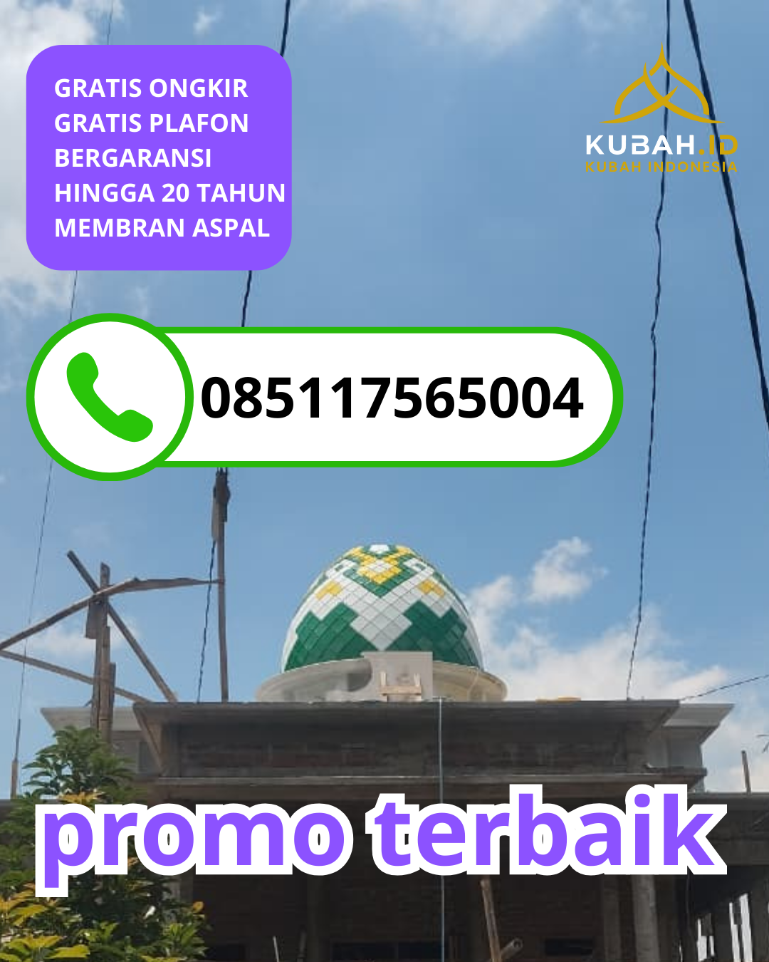 JUAL KUBAH MASJID GALVALUME TAHAN LAMA DI KEC. JEBRES, KOTA SURAKARTA, JAWA TENGAH (WA: 085117565004)