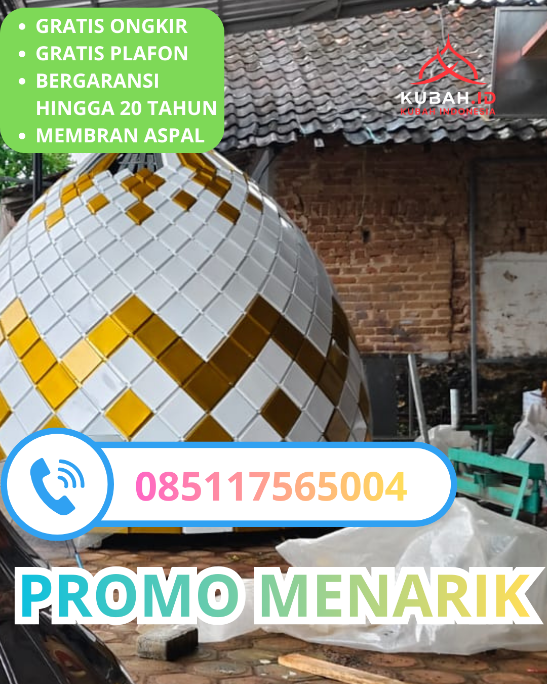 JUAL KUBAH MASJID GALVALUME TAHAN LAMA DI KEC. SEMARANG TENGAH, KOTA SEMARANG, JAWA TENGAH (WA: 085117565004)