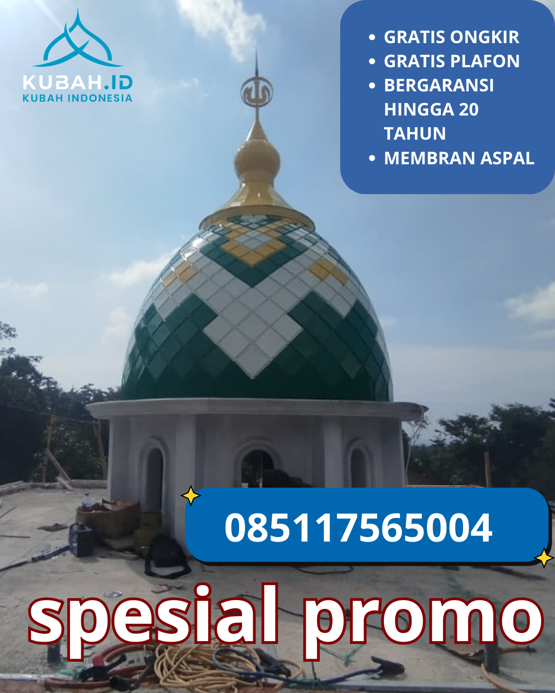 KUBAH MASJID GALVALUM DESAIN ELEGAN DI KEC. HAURWANGI, KAB. CIANJUR (WA: 085117565004)