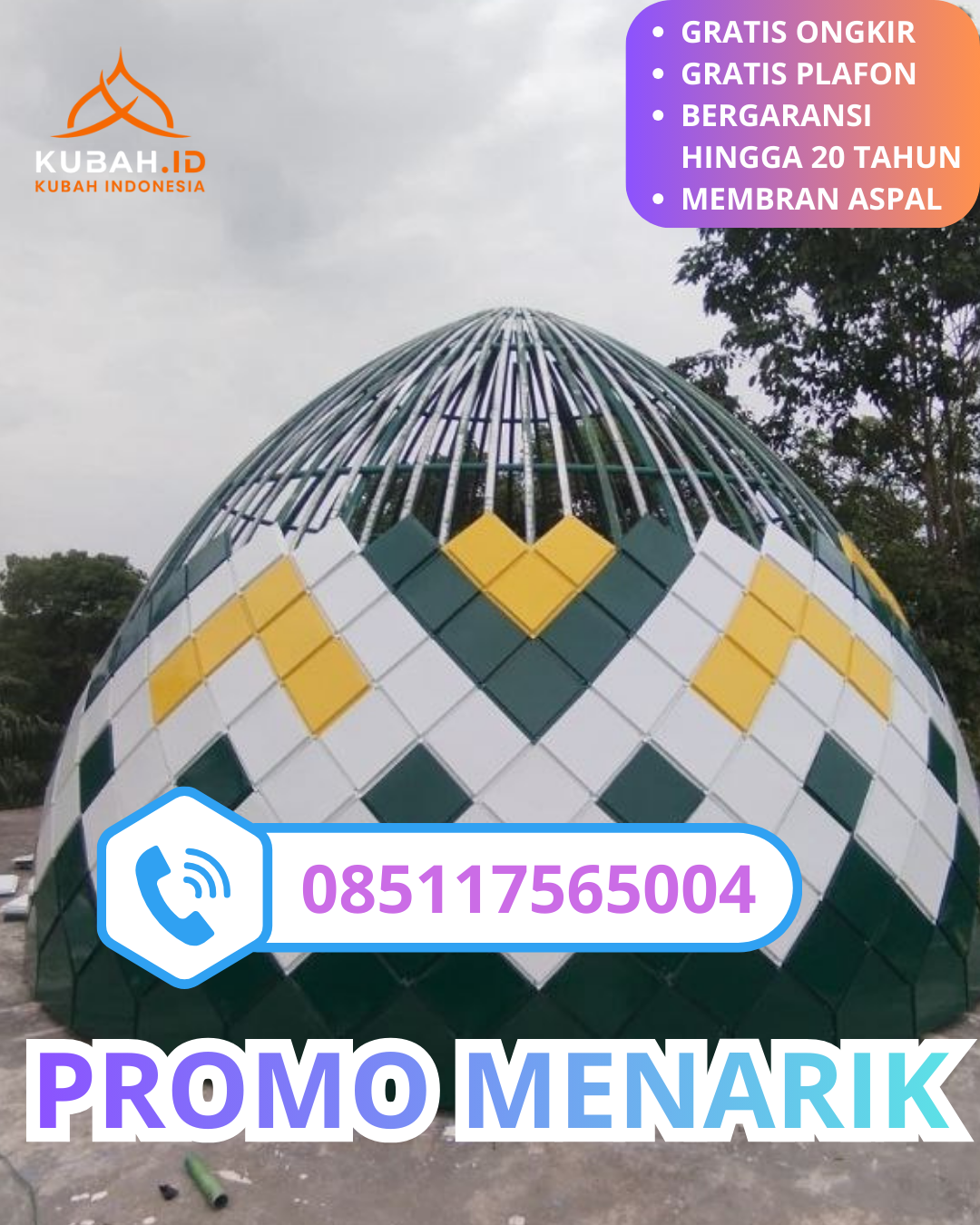 PABRIK KUBAH MASJID GALVALUME MODERN DI KEC. DANDER, KAB. BOJONEGORO, JAWA TIMUR (WA: 085117565004)