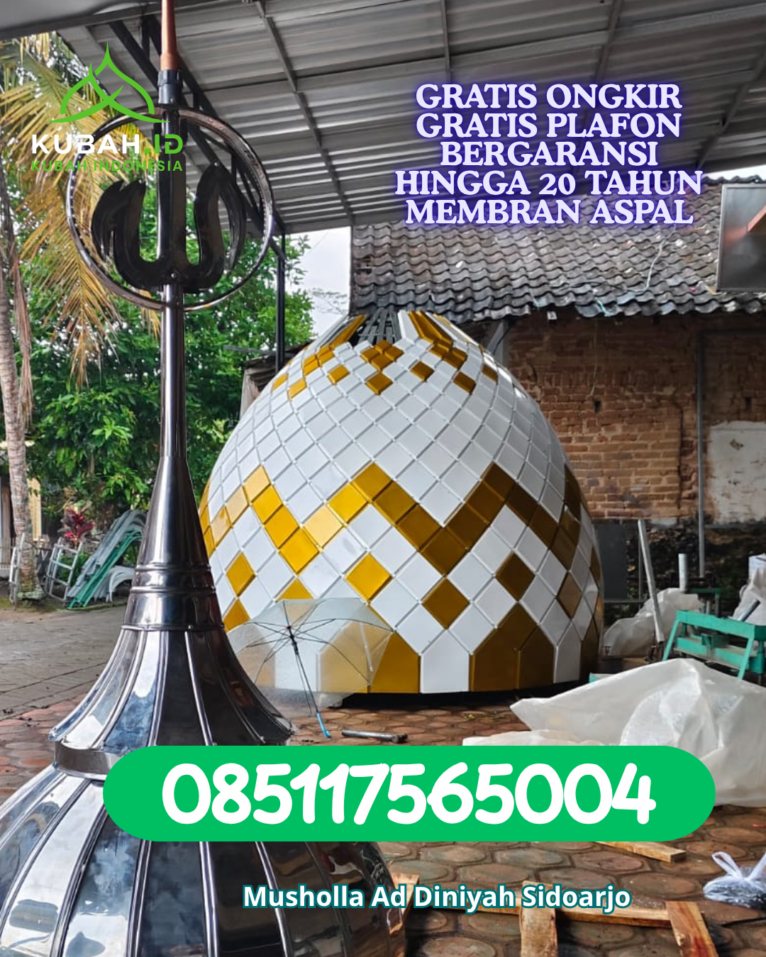 KUBAH MASJID GRC KUAT DAN RAPI DI ILIR TIMUR I, PALEMBANG (WA: 085117565004)