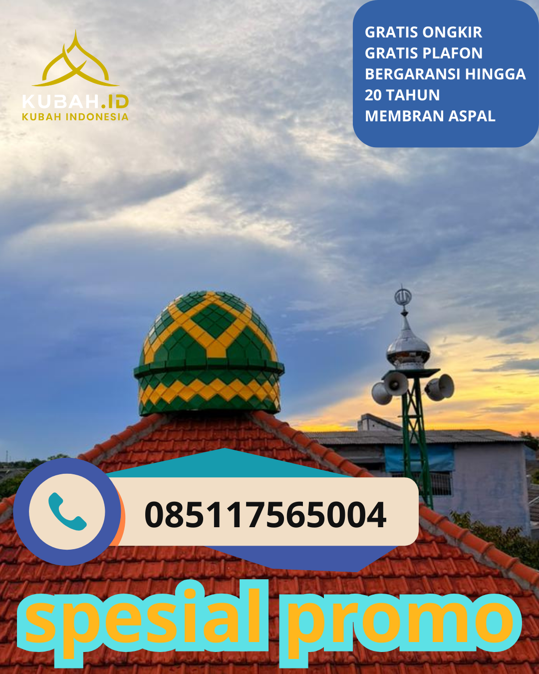 JUAL KUBAH MASJID BAHAN GALVALUM TAHAN LAMA DI KEC. BANJAR, KOTA BANJAR, JAWA BARAT (WA: 085117565004)