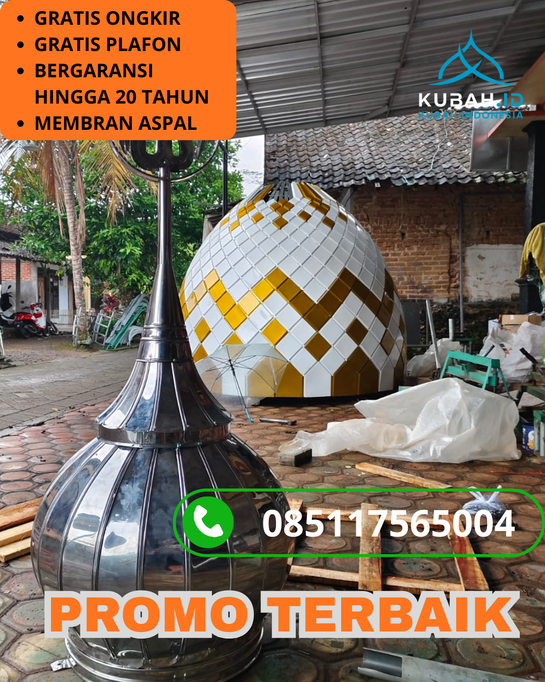 JUAL KUBAH MASJID GALVALUM PREMIUM DI KEC. CITAMIANG, KOTA SUKABUMI (WA: 085117565004)