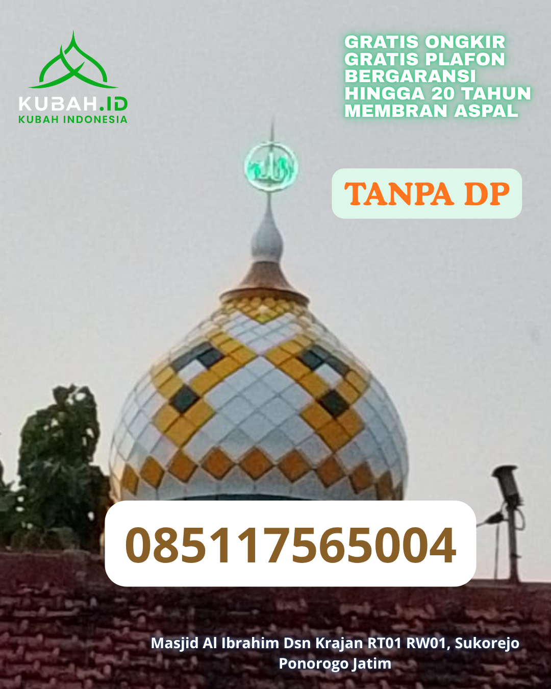KUBAH MASJID GRC PILIHAN MASJID BARU KEC. SEKARBELA KOTA MATARAM PROV. NUSA TENGGARA BARAT WA 085117565004