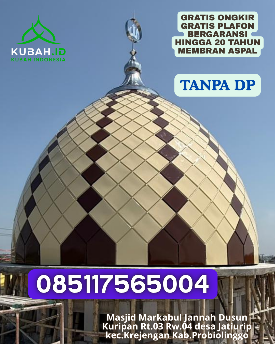 JUAL KUBAH MASJID GRC SIAP PASANG KEC. LASALIMU KAB. BUTON PROV. SULAWESI TENGGARA WA 085117565004