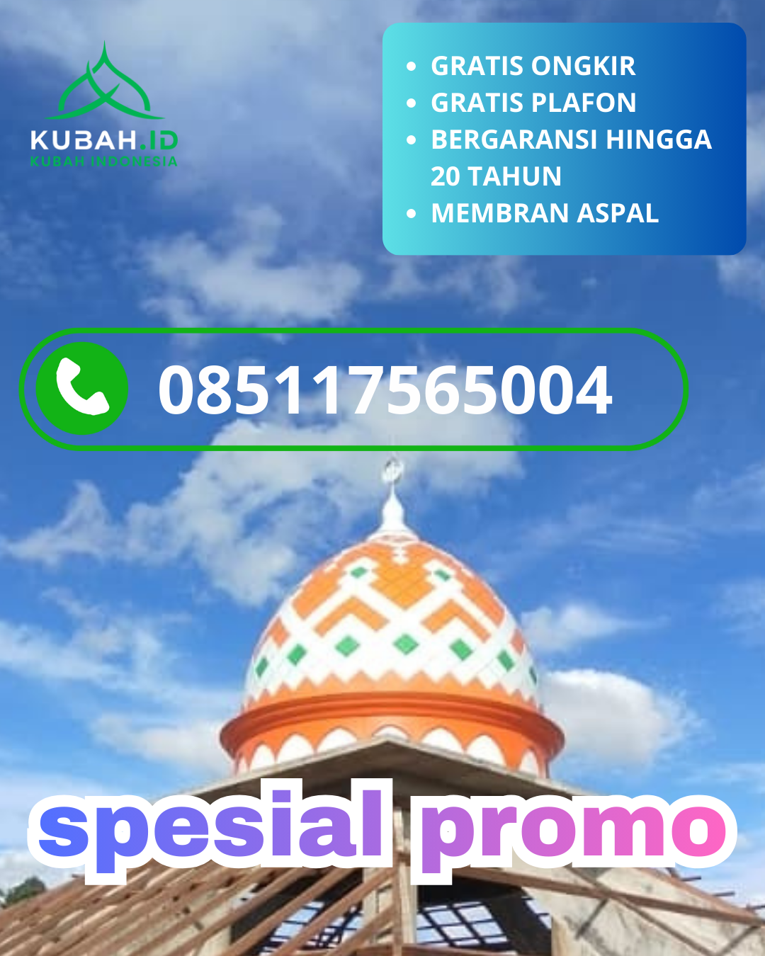 KUBAH MASJID GALVALUME BERKUALITAS BERGARANSI DI KEC. SINGKIL, KAB. ACEH SINGKIL, ACEH (WA: 085117565004)