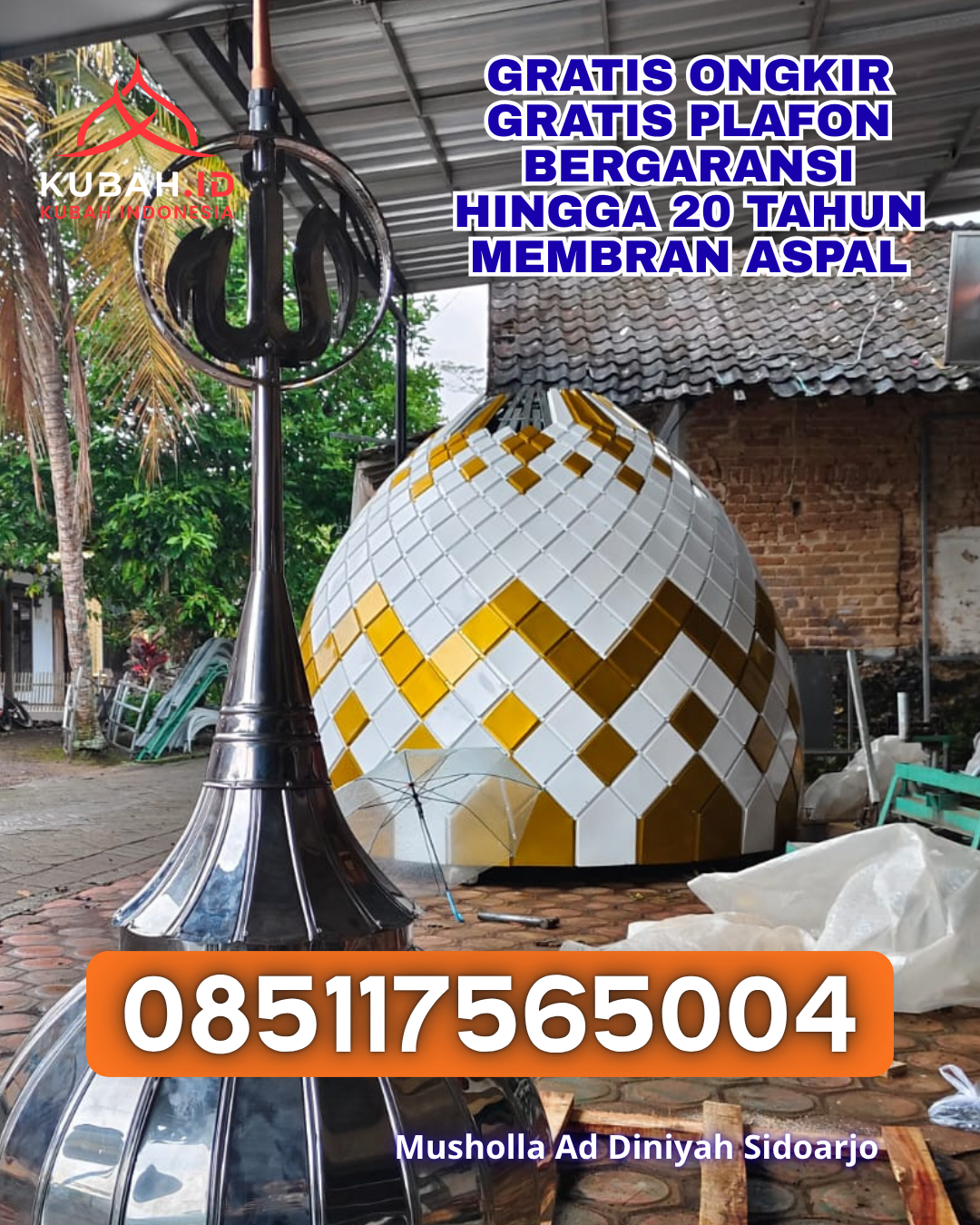 KUBAH MASJID GRC BERKUALITAS BERGARANSI DI LEPAR PONGOK, BANGKA SELATAN, KEPULAUAN BANGKA BELITUNG (WA: 085117565004)