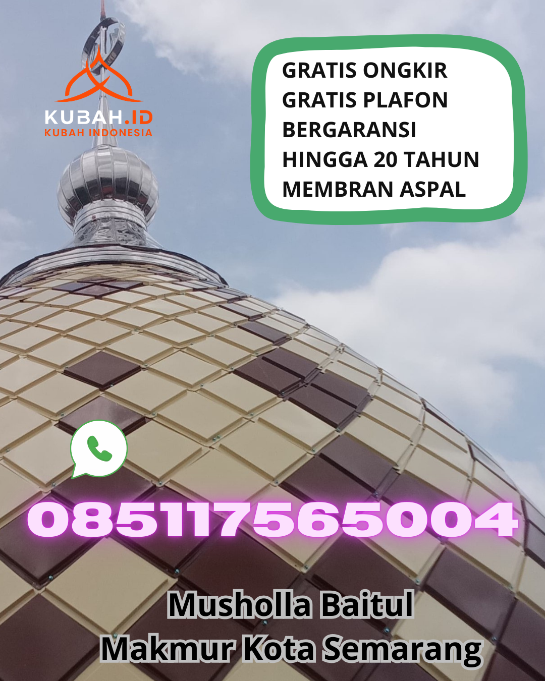 PUSAT KUBAH MASJID GALVALUME MODERN DI PADANGSIDIMPUAN SELATAN, PADANGSIDIMPUAN, SUMATERA UTARA (WA: 085117565004)