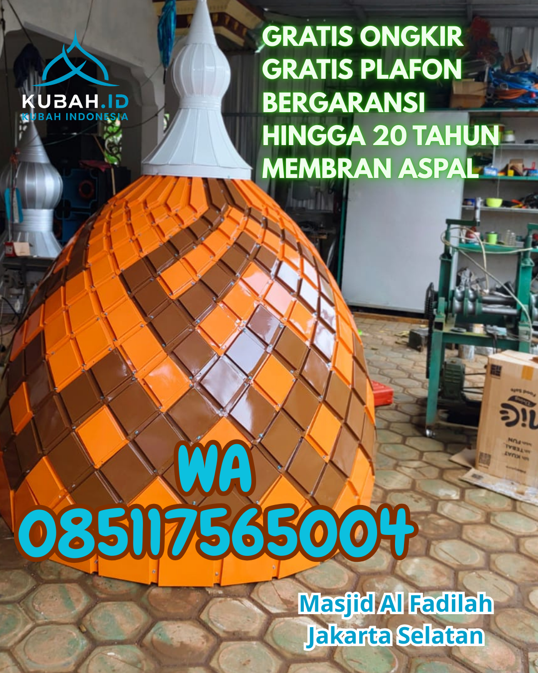 KUBAH MASJID GALVALUME HARGA TERJANGKAU DI DOLOK MASIHUL, SERDANG BEDAGAI, SUMATERA UTARA (WA: 085117565004)