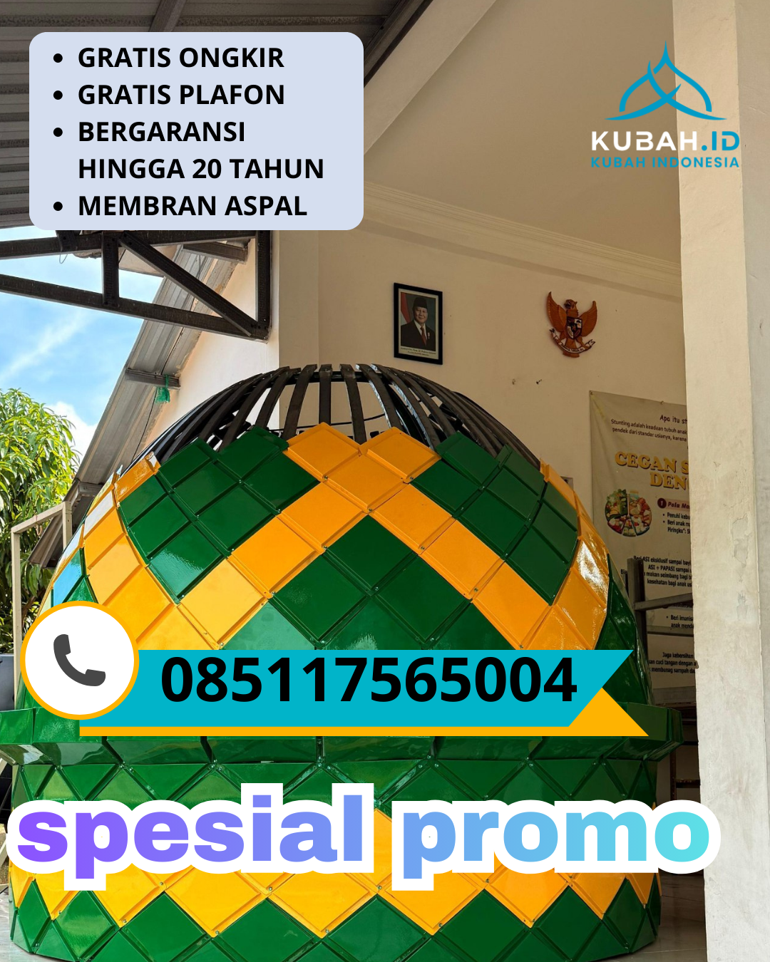 KUBAH MASJID GALVALUME BERKUALITAS BERGARANSI DI KEC. TEGAL TIMUR, KOTA TEGAL, JAWA TENGAH (WA: 085117565004)