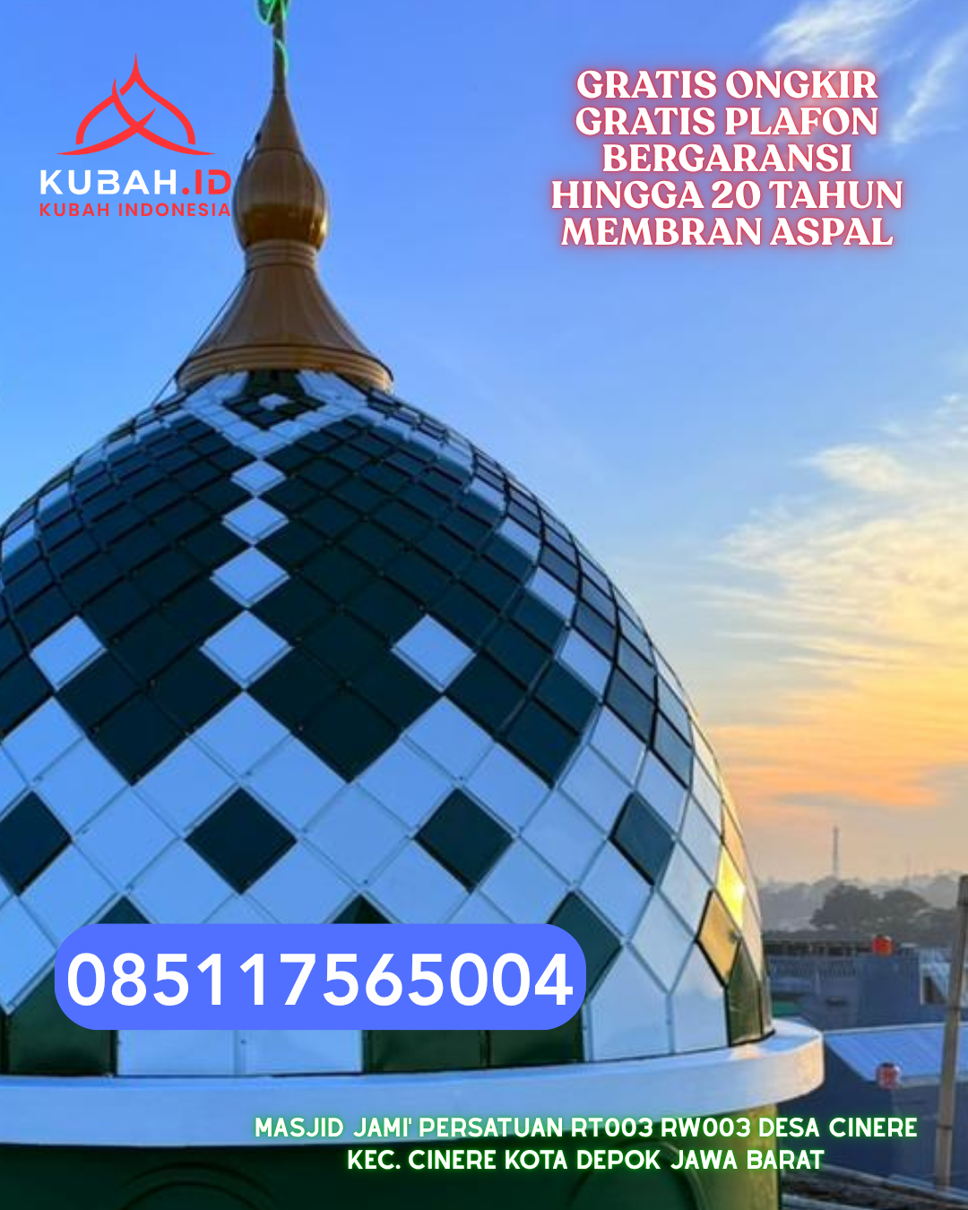 HARGA KUBAH GRC HEMAT BERKUALITAS KEC. PANTAI LUNCI KAB. SUKAMARA KALIMANTAN TENGAH WA 085117565004