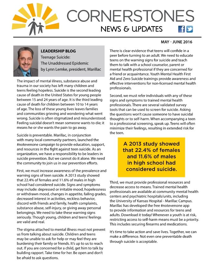 Cornerstones of Care News & Updates May - June