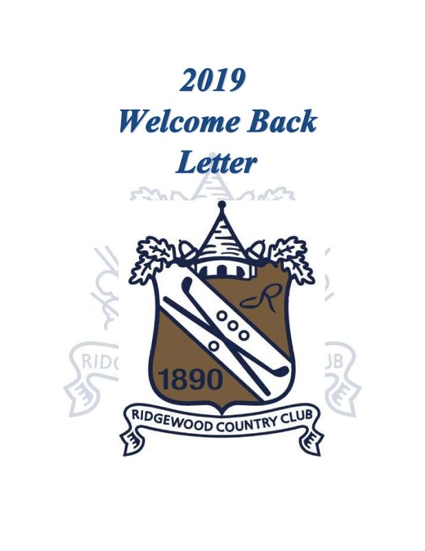 Welcome Back Letter