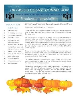 HCG Newsletter Sept/October 2018