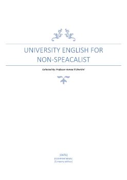 University English for non-speacalist