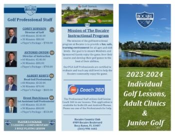 2023-2024 Golf Instructional Brochure