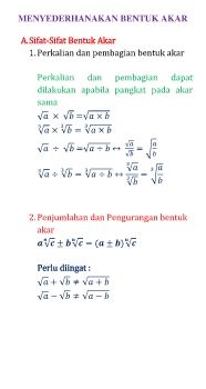 MATERI SESI 4 MTK KLS 9-MENYEDERHANAKAN BENTUK AKAR - OK
