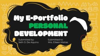 My E-Portfolio PERSONAL DEVELOPMENT