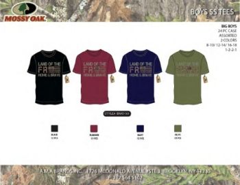 MOSSY OAK BOYS TEES 