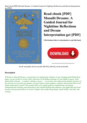 read ebook [pdf] moonlit dreams a guided journal for nighttime reflections and dream interpretation