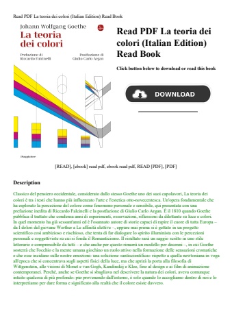 read pdf la teoria dei colori (italian edition) read book