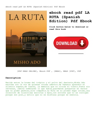 ebook read pdf la ruta (spanish edition) pdf ebook