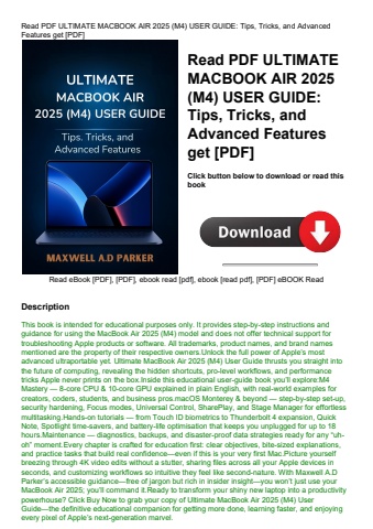 read pdf ultimate macbook air 2025 (m4) user guide tips  tricks  and advanced features get [pdf]