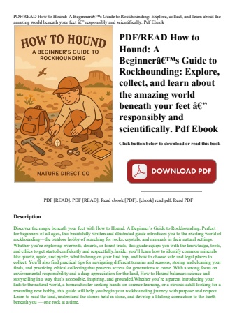 pdfread how to hound a beginnerã¢â€â™s guide to rockhounding explore  collect  and learn about the a