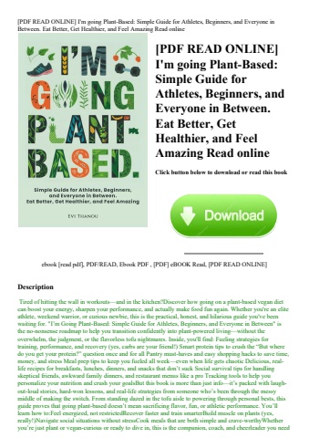 [pdf read online] i'm going plant-based simple guide for athletes  beginners  and everyone in betwee