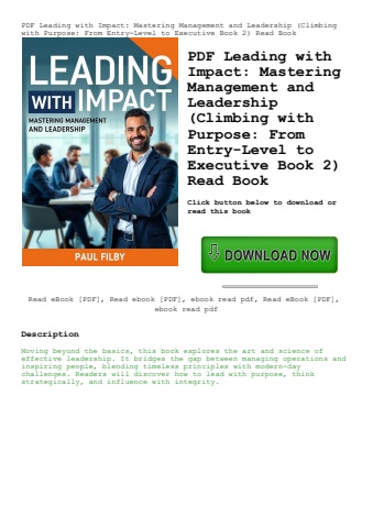 pdf leading with impact mastering management and leadership (climbing with purpose from entry-level