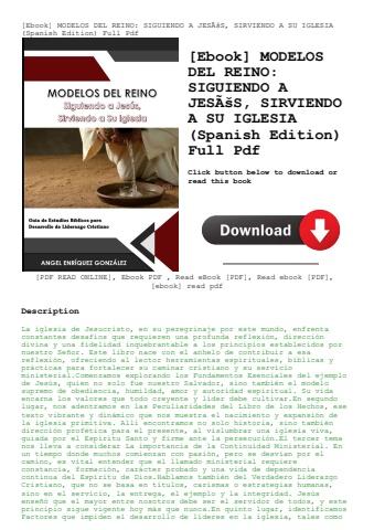 [ebook] modelos del reino siguiendo a jesãƒâšs  sirviendo a su iglesia (spanish edition) full pdf