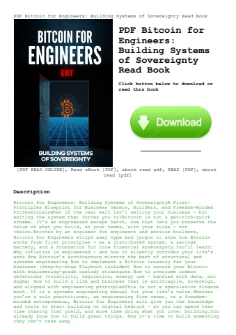 pdf bitcoin for engineers building systems of sovereignty read book