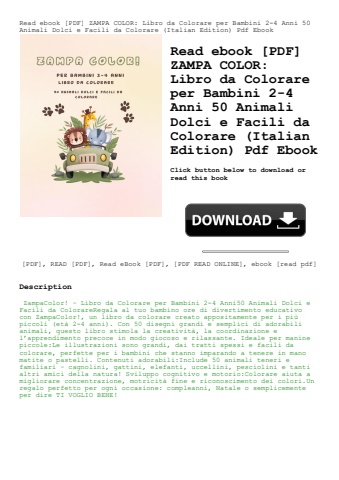read ebook [pdf] zampa color libro da colorare per bambini 2-4 anni 50 animali dolci e facili da col