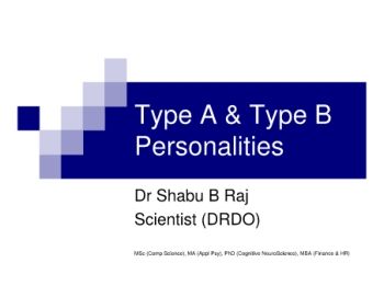 Microsoft PowerPoint - Type A & Type B Personalities