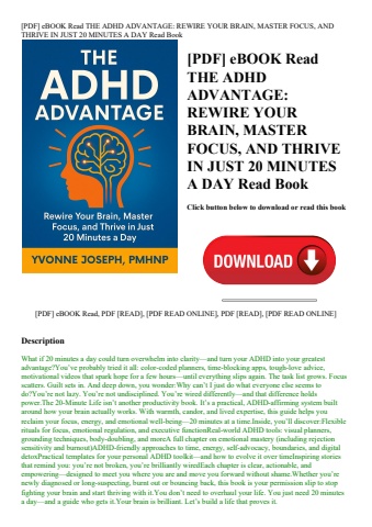 [pdf] ebook read the adhd advantage rewire your brain  master focus  and thrive in just 20 minutes a