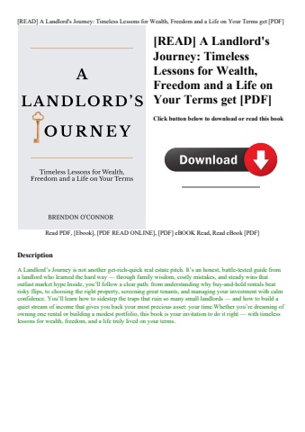 [read] a landlord's journey timeless lessons for wealth  freedom and a life on your terms get [pdf]