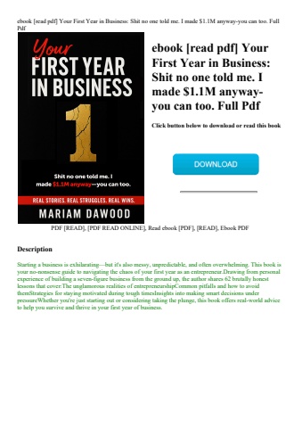 ebook [read pdf] your first year in business shit no one told me