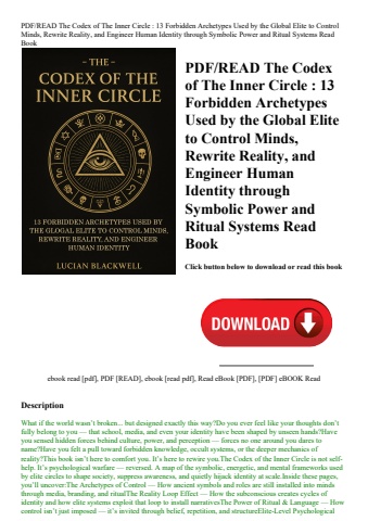 pdfread the codex of the inner circle  13 forbidden archetypes used by the global elite to control m