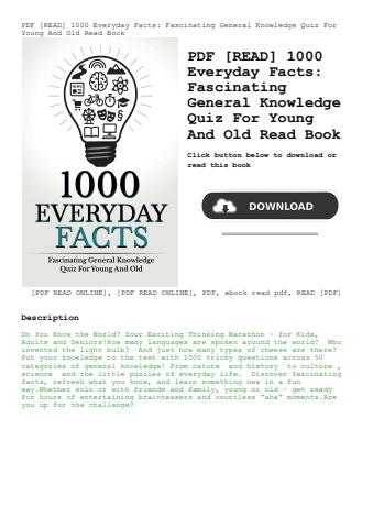 pdf [read] 1000 everyday facts fascinating general knowledge quiz for young and old read book