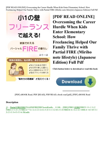 [pdf read online] overcoming the career hurdle when kids enter elementary school how freelancing hel