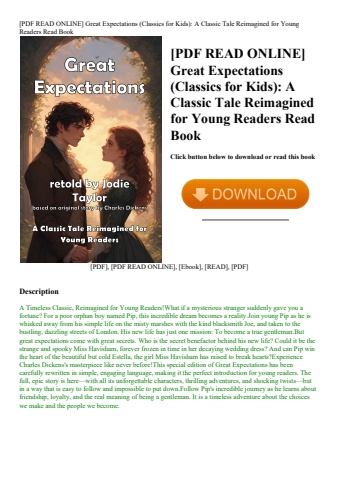 [pdf read online] great expectations (classics for kids) a classic tale reimagined for young readers
