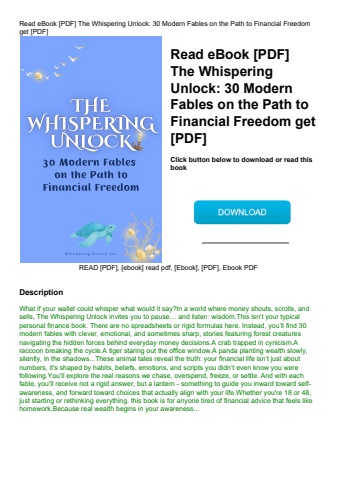 read ebook [pdf] the whispering unlock 30 modern fables on the path to financial freedom get [pdf]