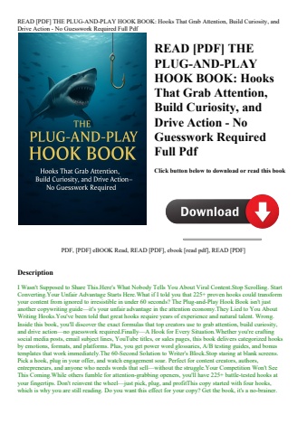 read [pdf] the plug-and-play hook book hooks that grab attention  build curiosity  and drive action