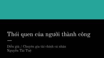 THÓI QUEN NGƯỜI THÀNH CÔNG