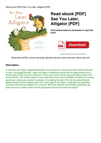 read ebook [pdf] see you later  alligator [pdf]