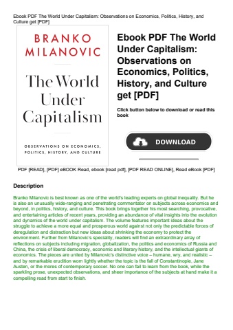 ebook pdf  the world under capitalism observations on economics  politics  history  and culture get