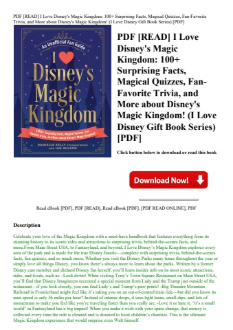 pdf [read] i love disney's magic kingdom 100+ surprising facts  magical quizzes  fan-favorite trivia