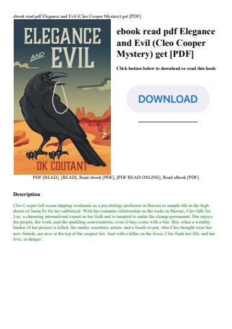 ebook read pdf elegance and evil (cleo cooper mystery) get [pdf]