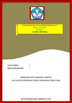 PENDALAMAN MATERI TEMA 1 KELAS VI