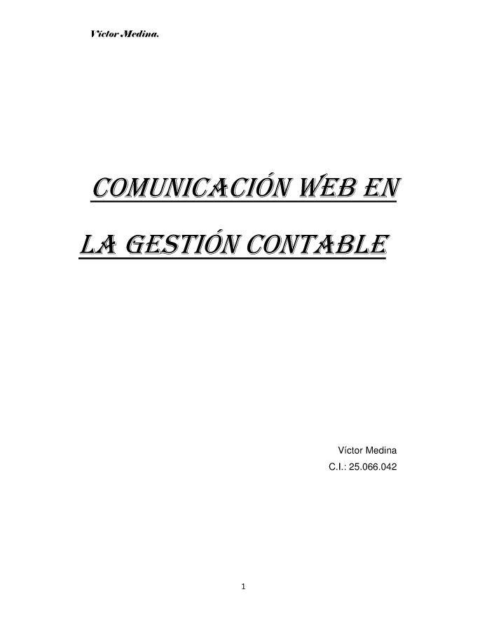 Comunicación Web En La Gestión Contable Victor M